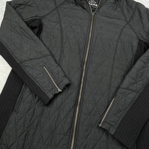 Prana Esla Long Black Sherpa Lined Coat - Picture 9 of 14